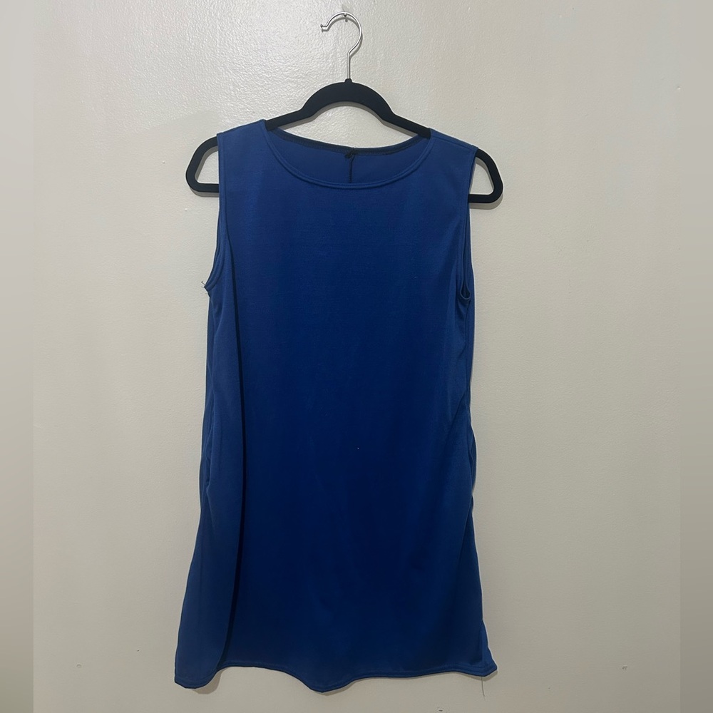 GENERIC | Sleeveless Blue Summer Dress with Pockets